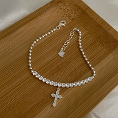 Pulseira Riviera Cruz C/ Bolinhas Prata 925