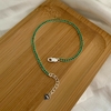 Pulseira Riviera Verde Fecho Comum Prata 925