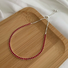 Pulseira Riviera Vermelha Fecho Shambala Prata 925