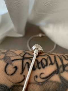 Imagem do Pulseira P/ Berloques Fecho Coração Prata 925
