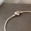 Pulseira P/ Berloques Fecho Coração Prata 925