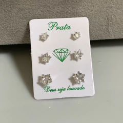 Trio De Zircônia Estrela Prata 925