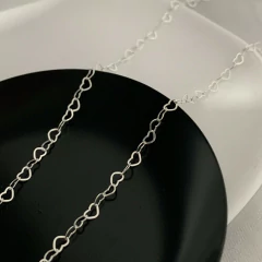 Corrente Elo Coração 0.40 Prata 925