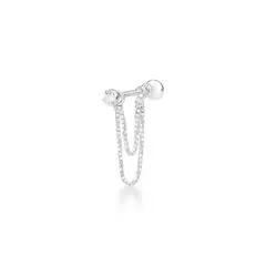 Piercing Ponto de Luz Corrente Prata 925