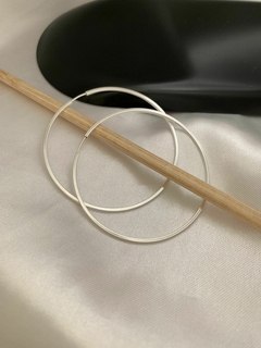 Argola Redonda Fio Quadrado 53mm Prata 925