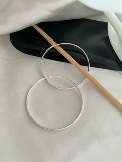 Argola Redonda Fio 4mm 55mm Prata 925