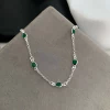 Pulseira Zircônia Coração Verde Prata 925