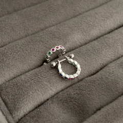 Piercing Argola C/ Haste Colors Prata 925