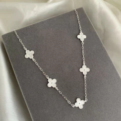 Choker Inspiração 5 Trevos Detalhados Prata 925 - loja online