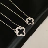 Colar Inspiração Trevo Cravejado Vazado Prata 925