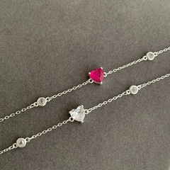 Colar Luxo Zircônia Coração Prata 925 - comprar online