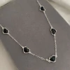 Choker Coração Preto Prata 925