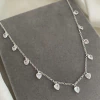 Choker Zircônia Corações Cristal Prata 925