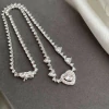 Choker Riviera Coração G Cravejada Luxo Prata 925