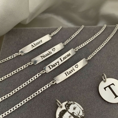 Pulseira Infantil Personalizada Grumet Prata 925 - Âncora Pratas Atacado!