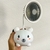 Imagem do Mini Ventilador Gatinho Ursinho Mesa Portátil Recarregável Apontador