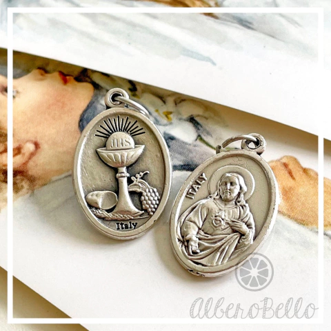 Medalla de Comunión y Sagrado Corazón - Ruega