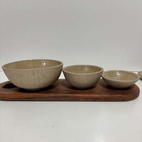 Conjunto bowl 500ml + 150ml + 100ml natural - comprar online