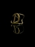 anel letra D dourado