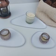 BANDEJA METALICA TRIANGULAR SET X 3 - comprar online