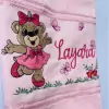 Toalha Lavabo Bordada Personalizada Infantil 30 x 45 cm – Ursinha com Laço Jardim Encantado