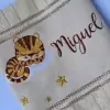Toalha Lavabo Bordada Personalizada Infantil 30 x 45 cm – Tigre Dorminhoco
