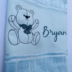 Toalha Lavabo Bordada Personalizada Infantil 30 x 45 cm – Ursinho Teddy