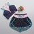 Conjunto Short Duplo Preto Cós Rosa BB e Top Margarida