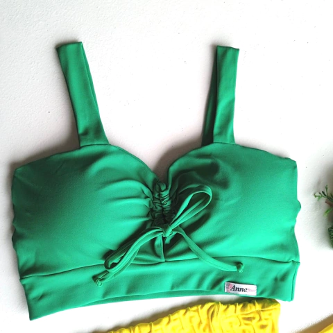 Top Laço alça grossa Verde Bandeira