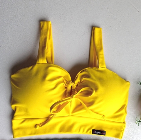 Top Laço alca grossa Amarelo Canário