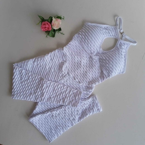 Macacão Jacquard Branco Gota
