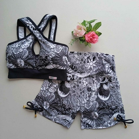 Conjunto Short Astros Cadarço Lateral Sem Empina Bumbum