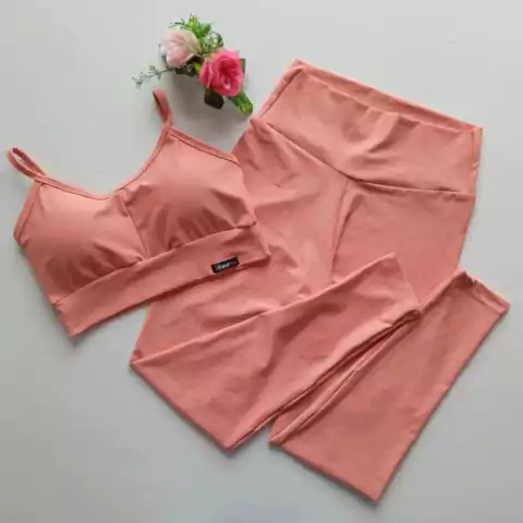 Conjunto Calça cós Simples Terra Cota Top Luz Cós