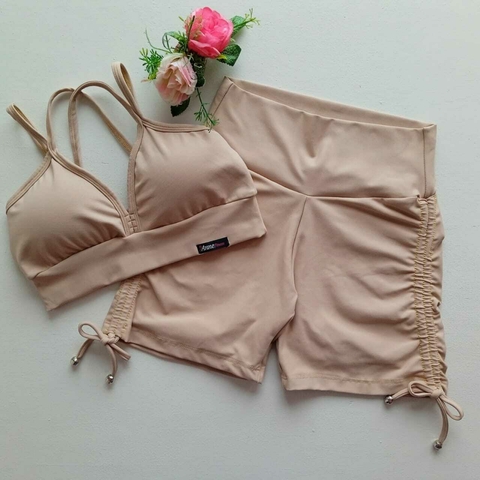 Conjunto Short Areia Cadarço Lateral Top Margarida