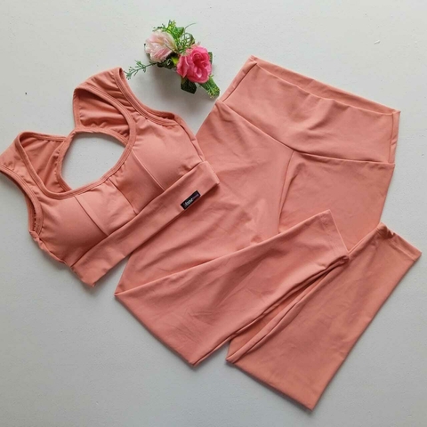 Conjunto Calça Terra Cota Cós Simples Top Jane