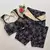 Conjunto Calça Onça Desenho Fundo Preto Top Jane SEM EMPINA BUMBUM