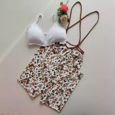 Salopete Floral Top Morgana SEM EMPINA BUMBUM