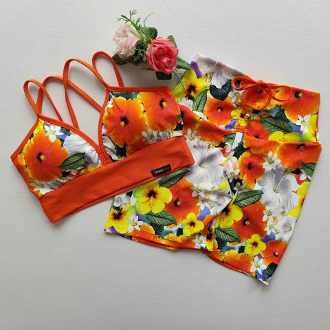 Conjunto Short Flores Top Margarida