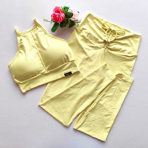 Conjunto Calça Amarelo Manteiga Top Mary