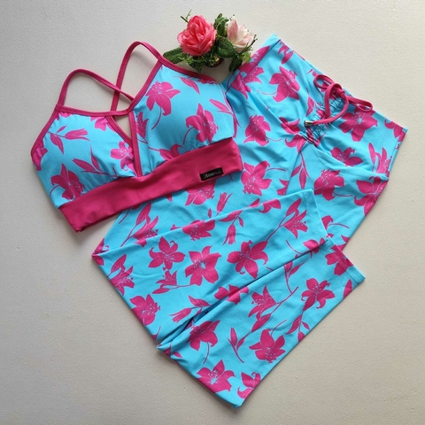 Conjunto Calça Floral Top Maria
