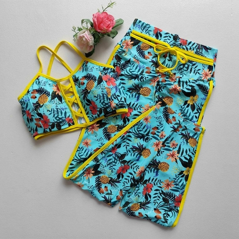 Conjunto Calça Frutinhas Decote Viés Top Dani