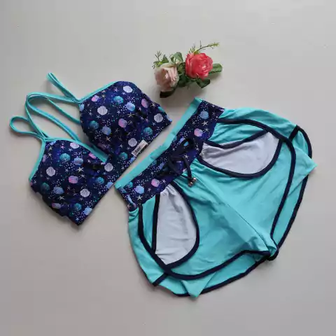 Conjunto Short Duplo Acqua Detalhe Conchinhas Top Margarida