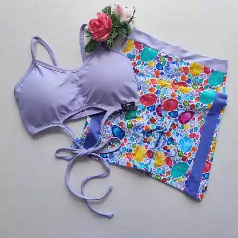 Conjunto Short Pedraria Top Thay Amarração