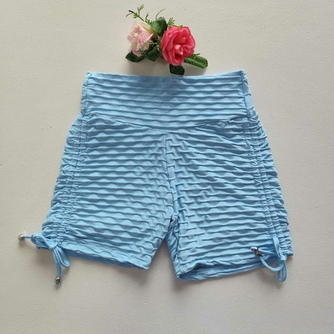 Short Jacquard Sky Blue Cadarço Lateral