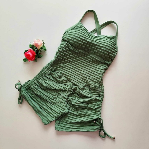 Macaquinho Jacquard Verde Jade Samara