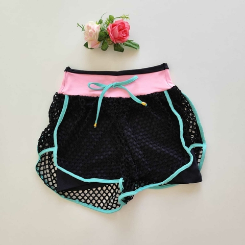 Short Duplo Preto Viés Verde Menta LD (Leves Defeitos)