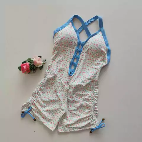 Macaquinho Corações Azul e Rosa