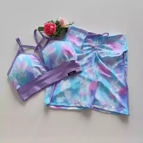 Conjunto Short Estampa Nuvens Viés Top Andressa