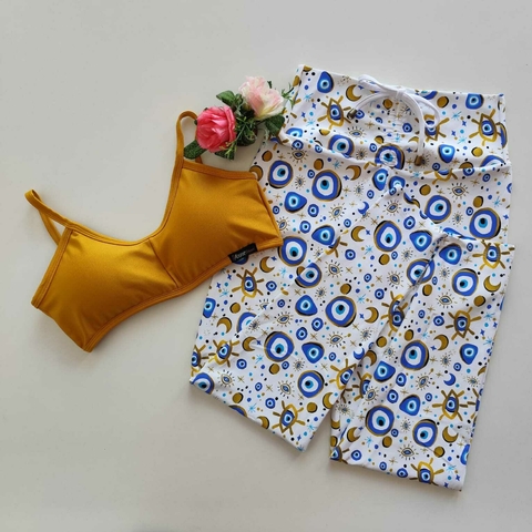 Conjunto Calça Olho Grego Top Luz Dourado