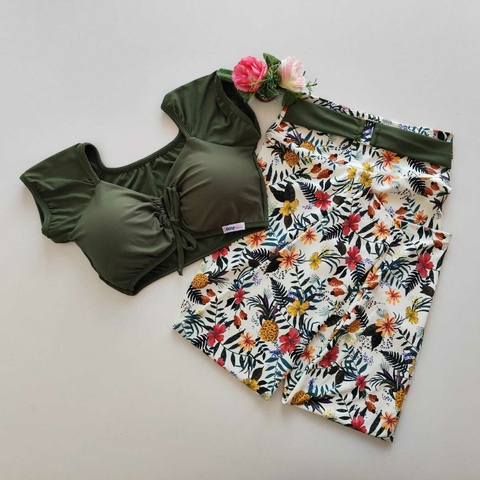 Conjunto Calça Frutinhas Cinto Top Ciganinha